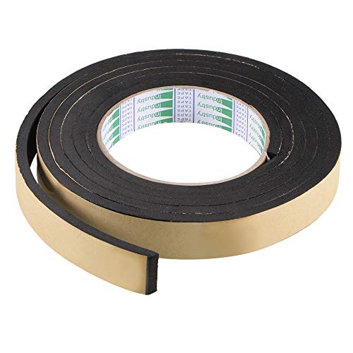 uxcell Sealing Foam Tape 20mm Wide 5mm Thick 2m/6.56ft Long, EVA Self Adhesive Weather Strip for Window Door Insulation - size: 20mmx5mmx2m