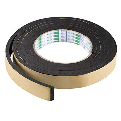 uxcell Sealing Foam Tape 20mm Wide 5mm Thick 2m/6.56ft Long, EVA Self Adhesive Weather Strip for Window Door Insulation - size: 20mmx5mmx2m