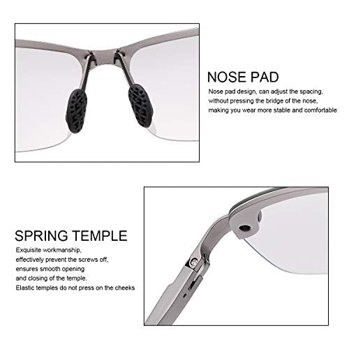 YIMI Men Photochromic Polarized Sports Sunglasses Cycling Fishing Driving Glasses UV Protection Eyeglasses Anti Glare Eyewear - color: 3043 Gun Color