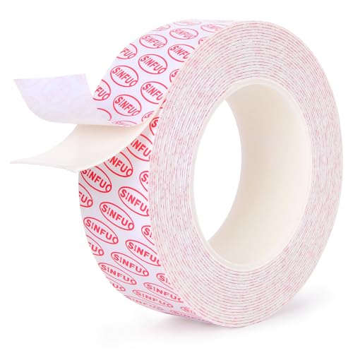 Sinfuo Double Sided Foam Tape Heavy Duty, Removable Damage Free Adhesive Tape, Residue Free Tape Picture Hanging Adhesive Strips Suitable for Indoor and Outdoor Installation Home Office(1.57" x 22Ft) - size: 1.57in x 22ft