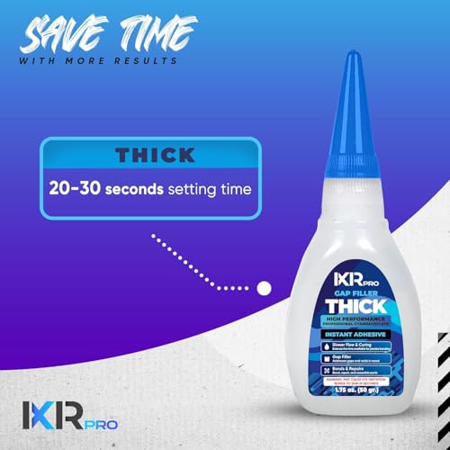 CA Glue Thick Viscosity Kit (3x1.75 oz.) Cyanoacrylate Glue, Heavy-Duty Super Glue for Gap-Filling, Wood, Metal, Plastic, Furniture Repair, High-Strength Adhesive for Vertical and Overhead Surfaces - size: 3 Pack, style: Thick CA Glue
