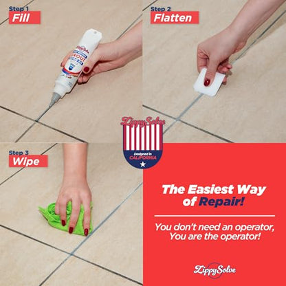 ZippySolve Tile Grout, Repair Kit, Restore & Renew Tile Joints Line, Fast Drying Tile Grout Paint Squeeze Tube for Bathroom Shower Kitchen Floor, Waterproof (50 Pack 8.8 oz Each, Grey) - style: 50xGrey
