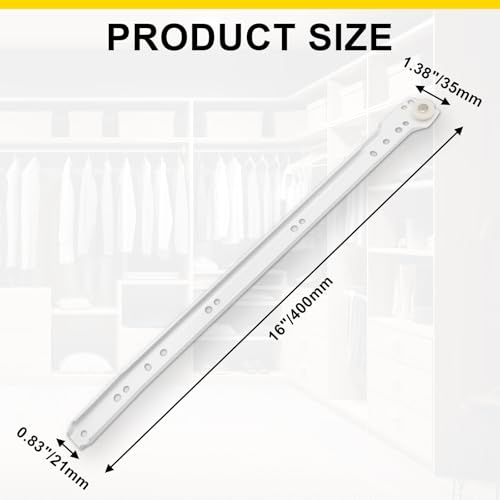 Litoexpe 1 Pair 16 Inch Drawer Slides Kit with Screws, Bottom Mount Design Drawer Rails with Smooth-Gliding Nylon Wheels - size: 16 Inch