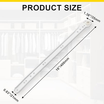 Litoexpe 1 Pair 16 Inch Drawer Slides Kit with Screws, Bottom Mount Design Drawer Rails with Smooth-Gliding Nylon Wheels - size: 16 Inch