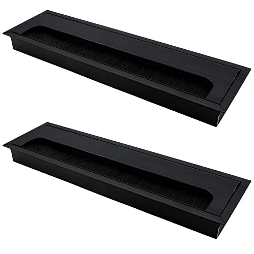 1 Pack Rectangle Hole Cover Square Cable Grommet 280x80mm Wire Cover for Management Computer Desk