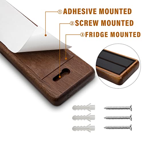 HOSHANHO Magnetic Knife Strips, Magnetic Knife Holder for Wall 16 Inch, Acacia Wood Knife Magnetic Strip Use as Knife Bar, Knife Holder for Kitchen Utensil Organizer - size: 16 Inch