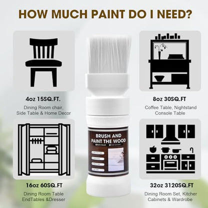 All-in-One White Wood Touch Up Paint, Multi Surface Touch Up Paint Pen, Refinishing for Door, Cabinets, Furniture, Metal - No Sanding, Fast-Drying, Water-Based Multi-Surface (6.35 Oz)