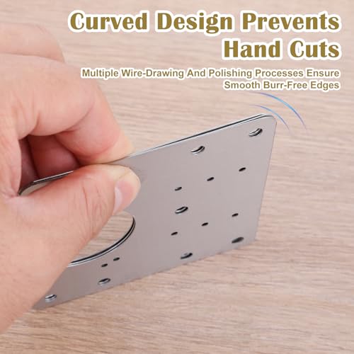 20PCS Upgraded Cabinet Hinge Repair Plate Kit, Durable Door Hinge Mounting Plate Stainless Steel, Large Cabinet Fix Board with Screws for Kitchen Cabinet, Cupboard Doors and Furniture