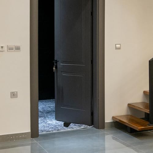 2Pack Black Rubber Door Stopper,Premium Sturdy Door Stoppers Wedge for Floor Fit Heavy Door for Gaps up to 1.2 Inches