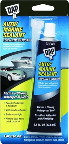 DAP 00694 2.8-Ounce Silicone Rubber Auto/Marine Sealant, Clear- Pack of 2 - size: 2.8-Ounce Pack of 2