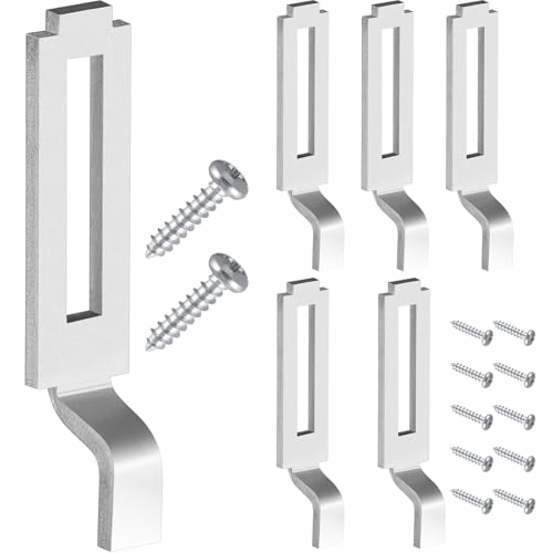 Tandefio 6 Pcs A 148 Sliding Screen Door Latch Strikes Adjustable 1/4" Hook Projection, Steel Sliding Door Strike Plate Keeper Replacement with Mounting Screws for Patio Window Pet Proof Fit Fixings