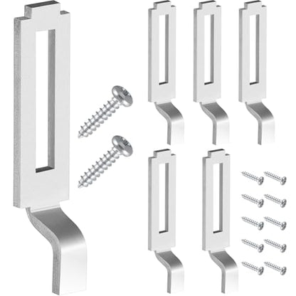 Tandefio 6 Pcs A 148 Sliding Screen Door Latch Strikes Adjustable 1/4" Hook Projection, Steel Sliding Door Strike Plate Keeper Replacement with Mounting Screws for Patio Window Pet Proof Fit Fixings