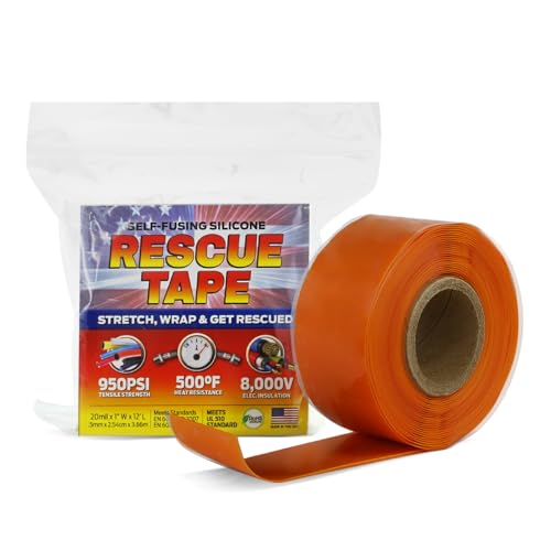 Bond It Rescue Tape, Self-Fusing Silicone for Emergency Plumbing, Pipe & Hose Repair, Electrical Insulation, Waterproof, 950PSI, Made in USA, 1" x 12', Orange - color: Orange, size: 1" x 12' x 20mil