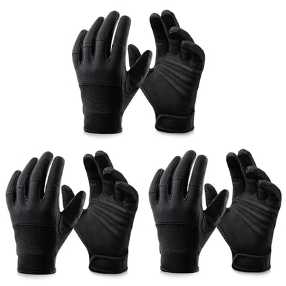 OZERO Work Gloves for Men Women: Mechanic Glove Touchscreen Firm Grip Dexterity Light Duty Gloves for Gardening Construction - size: Small, style: Pack of 3