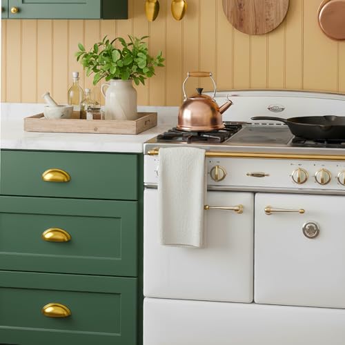 HOMOTEK 10 Pack Drawer Bin Cup Pulls Dresser Pulls for Cabinets - 3 Inch Hole Centers Furniture Handles,Kitchen Cabinet Hardware,Brushed Gold - color: Brushed Gold, size: 10 Pack