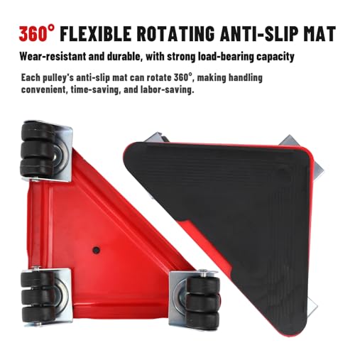 2026 Upgraded Furniture Sliders Lift Mover Tool Set, Heavy Duty 880lbs Appliance Dolly Lifter Tool for Men with 360 Degree Swivel Wheels & Adjustable Height Lever for Sofa Bed Appliance Moving Gliders