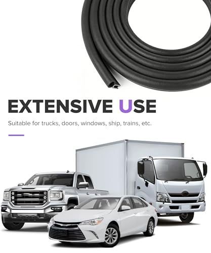 Rubber Seal Strip,Car Weather Stripping,Car Accessories Car Door Seal Strip with Top Bulb,Automotive Weather Stripping,Suitable for All Kinds of Vehicles,Trucks,Trailers,Trains,Ships (25Ft) - color: 25Ft