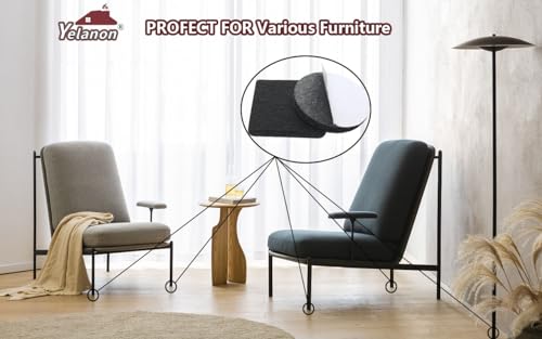 Yelanon Felt Furniture Pads for Hardwood Floors -24 Pcs 2.5" Premium Felt Pads for Chair Legs, Floor Protectors for Furniture, Black - size: 24pcs Black Round