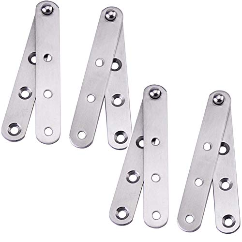 4 Piece Stainless Steel 360 Degree Rotating Concealed Hinges, Door Pivot Hinges Stainless Steel Drawer Window Door Fittings for Door Cabinets Cabinet (Large) - size: Large