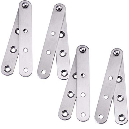 4 Piece Stainless Steel 360 Degree Rotating Concealed Hinges, Door Pivot Hinges Stainless Steel Drawer Window Door Fittings for Door Cabinets Cabinet (Large) - size: Large