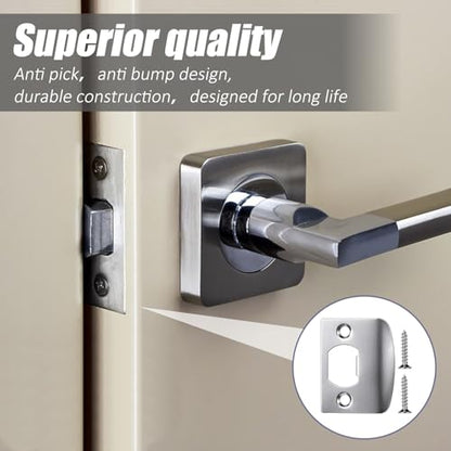 4 Pcs Door Striker Plates Door Latch Plate Stainless Steel Strike Plates for Interior Doors Frame Repair Kit Doors Latch Restorer for Home Office Frame Repair