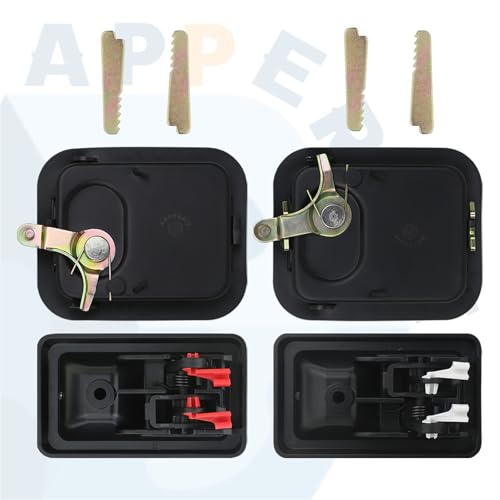 APPERFiT Exterior & Interior Door Handles w/Keepers Compatible with Jeep Wrangler TJ 2003-2006 with Full Doors Replaces 55176382AE 55176383AE 55176477AC 55176476AC - style: 2003-2006 Exterior & Interior Door Handle