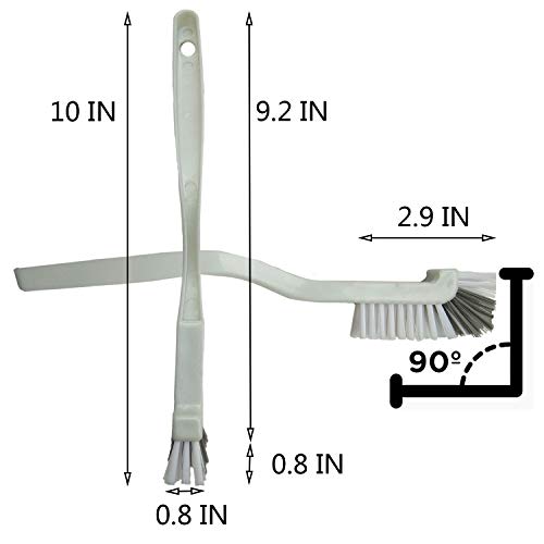 Bathroom Brushes Kitchen Cleaning Brush Set Toilet Bowl Brush Scrub Brush Home Cleaner Floor Stiff Bristles with Adhesive Hooks Plastic Handle Durable 13.5-Inch Deep Cleaning - color: White