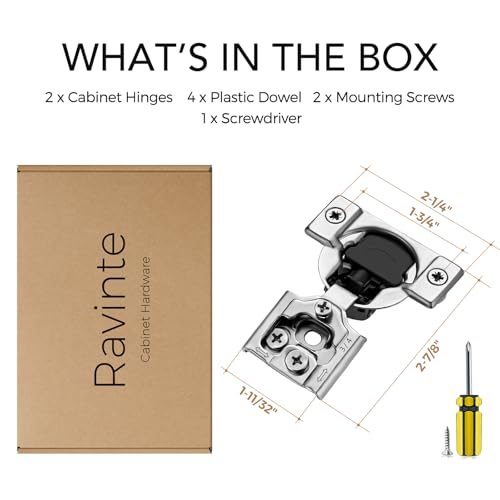 Ravinte 2 Pack 1 Pair 3/4 inch Overlay Soft Close Kitchen Cabinet Hinges Stainless Steel Adjustable Kitchen Hinges Satin Nickel Cabinet Hardware - size: 3/4 inch Overlay