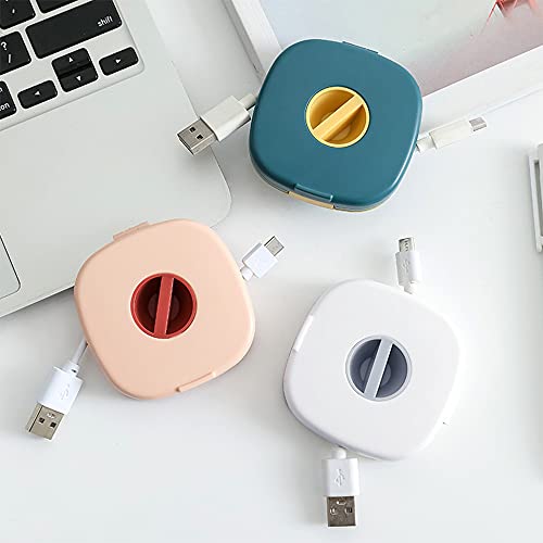SITAKE 3PCS Cable Management, Retractable Portable Cord Organizer, 3 Colors Flexible Cable Organizer for Home Office Classroom (Square) - color: Square