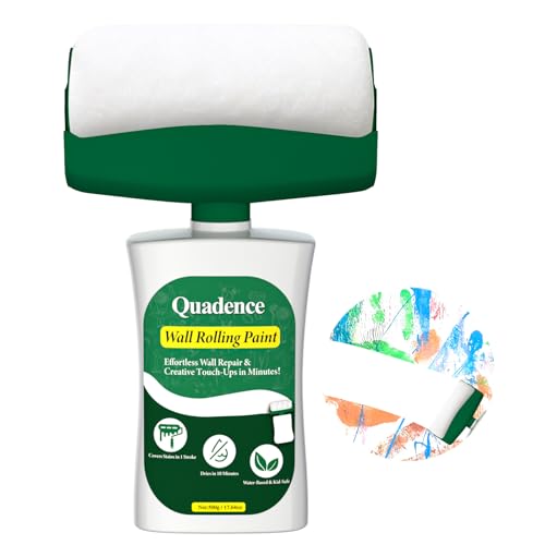 White Paint for Wall, 500g Touch-Up Paint Ready-to-Use with Roller Brush, Water Based & Low Odor White Wall Touch-Up Repair Kit for Walls & Ceilings, Remove Stains, Graffiti, Footprint
