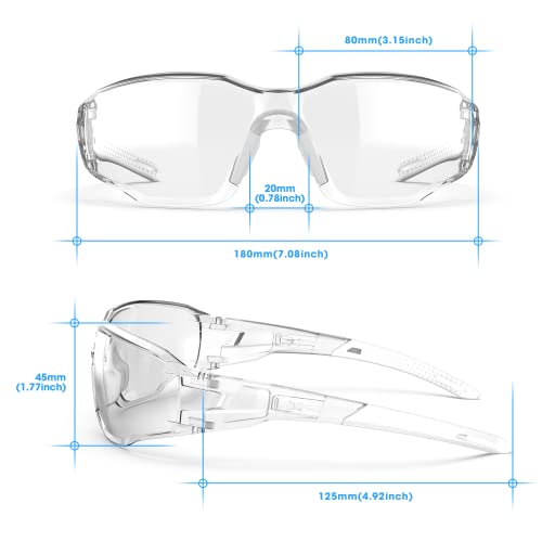 Safety Glasses Anti-Fog Lens,Adjustable Frames Eye Protection Goggles For Men Women - color: White