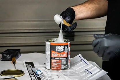 Evercoat Body Shop 105001 Pro-Grade Body Filler, Fast Drying and Lightweight Multipurpose for Dents in Aluminum, Fiberglass & More, Easy Mix Hardener Included 26 Fl Oz. - size: 26 Fl Oz., style: Body Filler