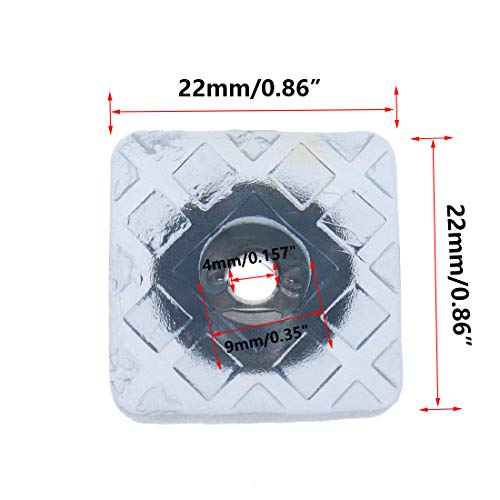 Rubber Feet Square Shape Non-Slip Rubber Furniture Floor Pads for Chair Leg Feet Wood Floor -Pack of 20 - color: Clear Square 22mm X 22mm