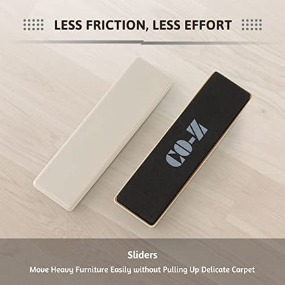 CO-Z Large Furniture Sliders - 4 Pack, 2 1/2" x 9" Rectangle Reusable Furniture Sliders for Carpet, Heavy-Duty Furniture Gliders Movers for Hardwood Floors, Plastic Moving Pads for Heavy Furniture - size: 9" Rectangle-4 Pack, Plastic