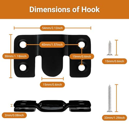 16Pcs Stainless Steel Interlock Hanging Buckle,Flush Concealed Mount Brackets Stainless Steel Z Clip Bracket Interlock Hanging Buckle Mountain Buckle for Picture Display Art Gallery - color: Black, size: Large Without Screws