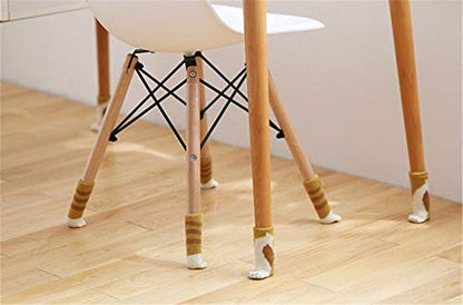 Ulalaza 32Pcs Chair Leg Floor Protectors Knitted Furniture Feet Non-Slip Wear-Resistant Noise-Reducing Chair Covers Caps Set (Style 1-cat paw) - color: Style 1-cat Paw