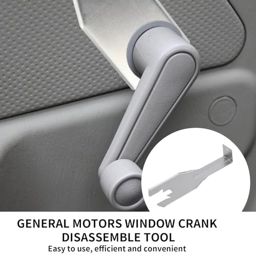 Penitue Window Handle Removal Tool with 10pcs Retainer Clips, Universal Window Handle Crank Disassemble Tool Metal Automotive Interior Repair Kit for Most Car Door Panel (Silver) - color: Silver