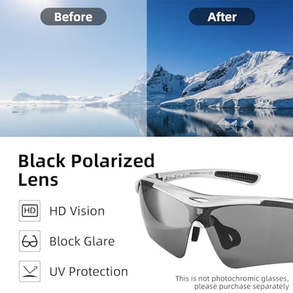 ROCKBROS Pickleball Glasses for Men & Women – Photochromic Sports Sunglasses, UV400 Protection & Interchangeable Strap