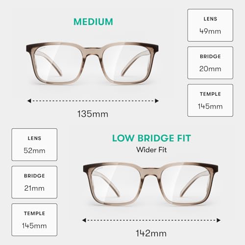 Stoggles Rectangle Z87.1 Certified Safety Glasses, Blue-Light, UV Blocking Lens, Top & Side Shield, Anti-Fog, Stylish Eyewear - color: Cold Brew, size: Medium Low Bridge Fit