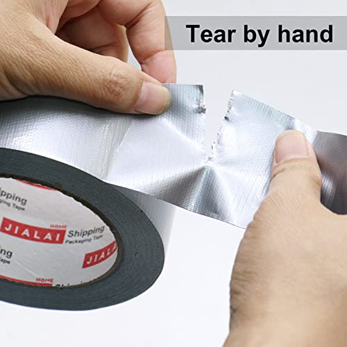 JIALAI HOME Duct Tape Heavy Duty Silver - 12 Roll Multi Pack - 30 Yards x 2 Inch - Strong, Flexible, Waterproof and Tear by Hand - for Home Use, Do-It-Yourself Projects and Repairs - color: Silver