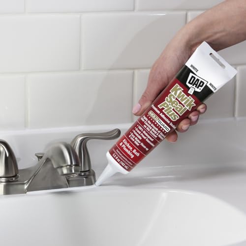 Dap 18526 Kwik Seal Plus Kitchen and Bath All-Purpose Adhesive Caulk, 5.5-Ounce, White