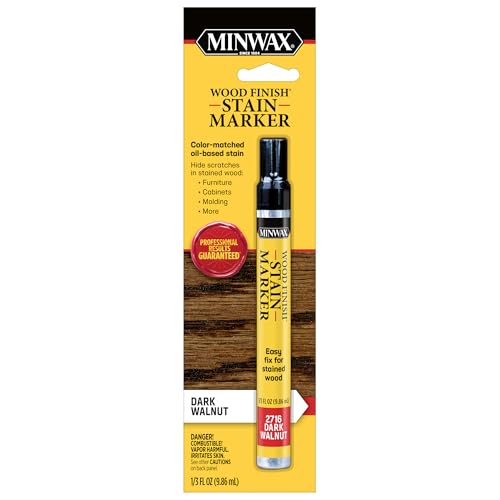 Minwax 63487000 Wood Finish Stain Marker for Touch Ups, Dark Walnut, .33 fl oz - color: Dark Walnut, size: Pack of 1 (1/3 oz each)