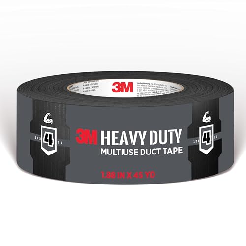 3M Black Duct Tape, 1.88in x 45yd, 1 Roll, Heavy Duty Multi-Surface, Temporary Solutions for Sealing, Holding, and Reinforcing, Tear by Hand Vertically and Horizontally, Staple for Every Toolbox - color: Black
