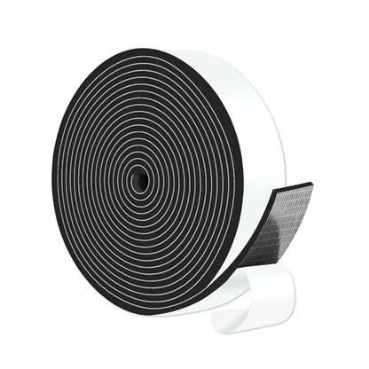 Weather Stripping Door Seal Strip,Air Conditioner Window Seal,Insulation Tape Roll for Insulating Door Frame, Window, Air Conditioner,Self Adhesive Sealing Weatherstrip (Black, 1 in x 1/8 in x 16 Ft) - size: 1 In x 1/8 In x 16 Ft