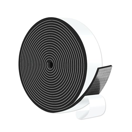 Weather Stripping Door Seal Strip,Air Conditioner Window Seal,Insulation Tape Roll for Insulating Door Frame, Window, Air Conditioner,Self Adhesive Sealing Weatherstrip (Black, 1 in x 1/8 in x 16 Ft) - size: 1 In x 1/8 In x 16 Ft
