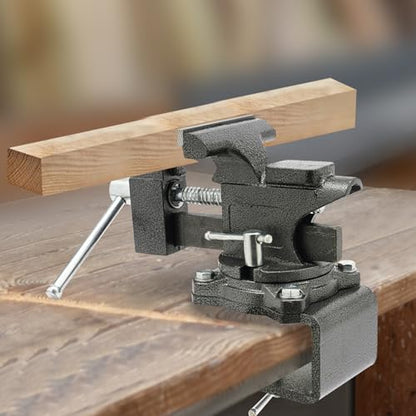 Bench Vise, 4.5"/6" Heavy Duty Cast Iron Workbench Vise with Anvil, 2-in-1 270-Degree Swivel Multipurpose Vise, Table Clamp for Woodworking Drilling, Pipe Cutting, Welding and DIY (4.5in) - size: 4.5in