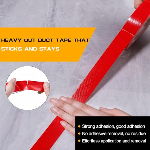 Red Duct Tape 1 Inch x 33 Yards, Heavy Duty Waterproof Repair Tape, Straight Hand-Tear Cloth Tape for DIY Craft, Camping Gear, Home Maintenance & Packing - color: Red