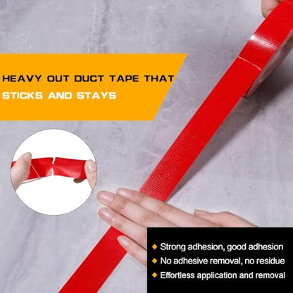 Red Duct Tape 1 Inch x 33 Yards, Heavy Duty Waterproof Repair Tape, Straight Hand-Tear Cloth Tape for DIY Craft, Camping Gear, Home Maintenance & Packing - color: Red