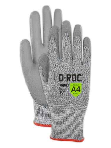 MAGID D-ROC ANSI A4 Hyperon Blended Polyurethane Coated Work Gloves, 1 Pair, Size 11/2XL, GPD514 - size: 11/XXL, style: 1 Pair