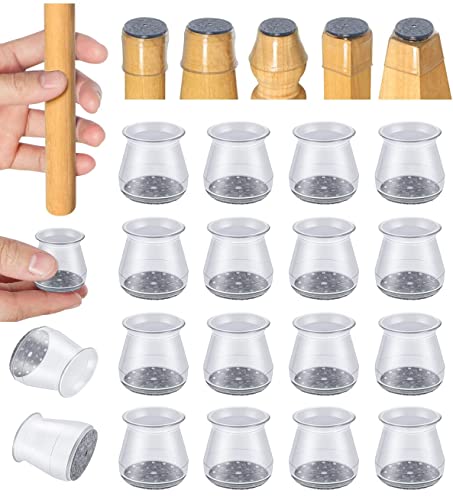 16 Pcs Chair Leg Protectors for Hardwood Floors, Silicone Felt Furniture Leg Cover Pad for Protecting Floors from Scratches and Noise, Smooth Moving, Small(Fit Round Diameter：5/16" to 1-5/16") - color: Clear-16pcs, size: Universal Small